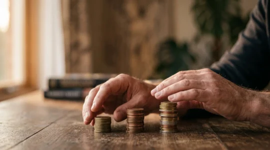 Une main qui hésite entre plusieurs piles de pièces symbolisant les différents choix de placement pour un capital de départ de 10 000 euros